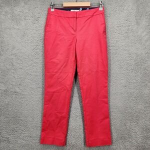 Boden Cropped Pants Coral Pink Red Flat Front Ankle Slit Women's US 4P UK 8P